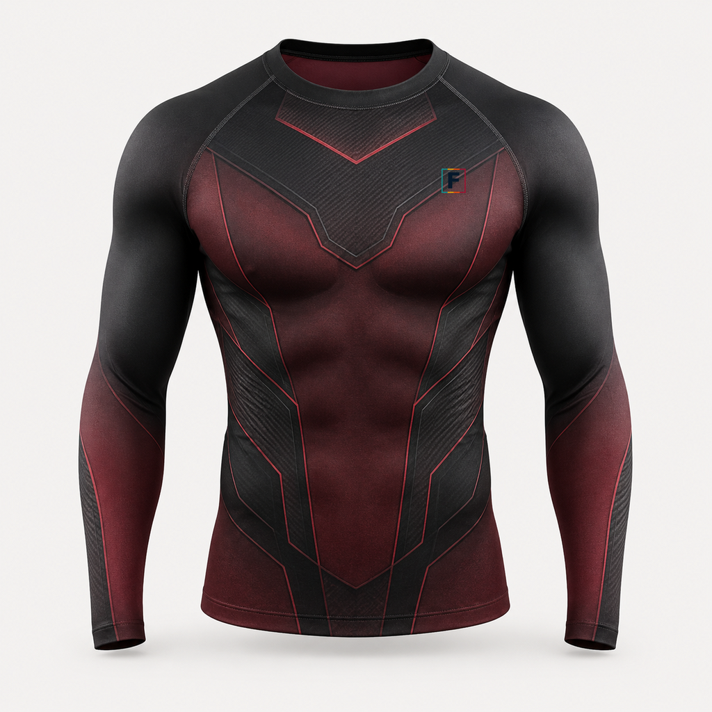 Camiseta deportiva de manga larga ajustada para hombre